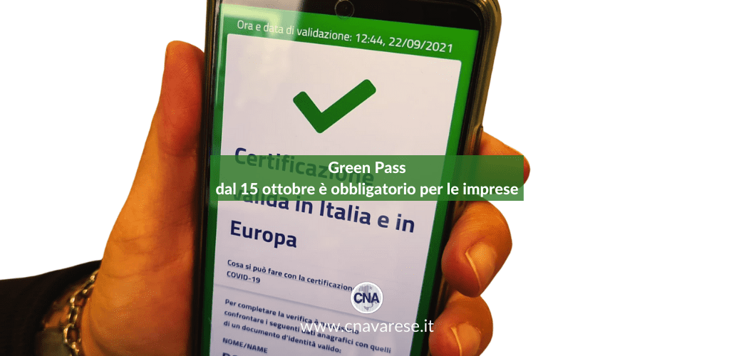 Green Pass dal 15 ottobre è obbligatorio per le imprese