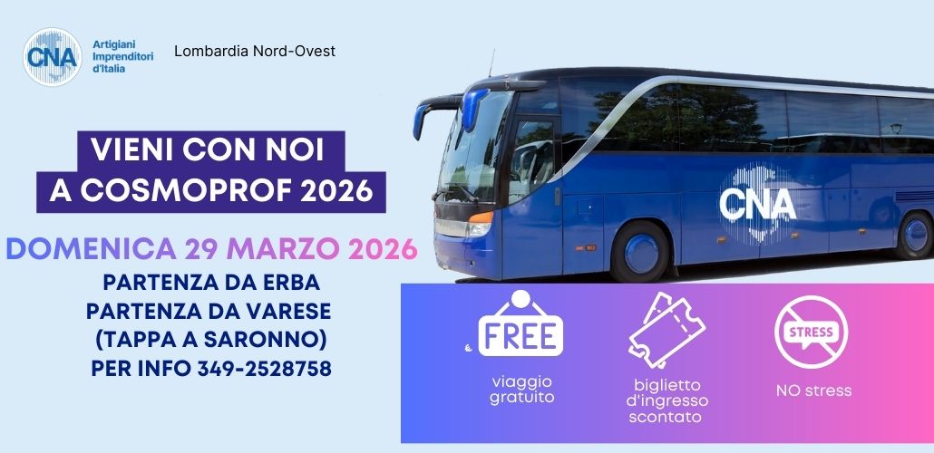 pullman gran turismo per trasferta cna lombardia nord ovest verso fiera bologna