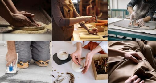 artigiani che lavorano con le mani