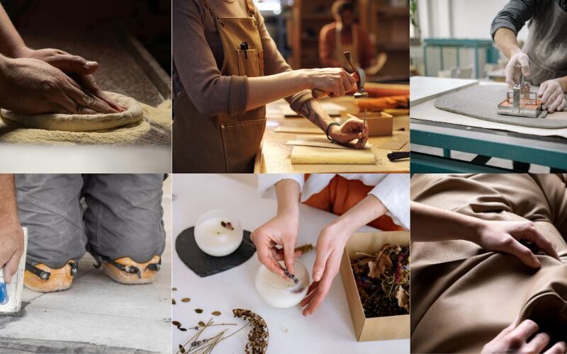 artigiani che lavorano con le mani